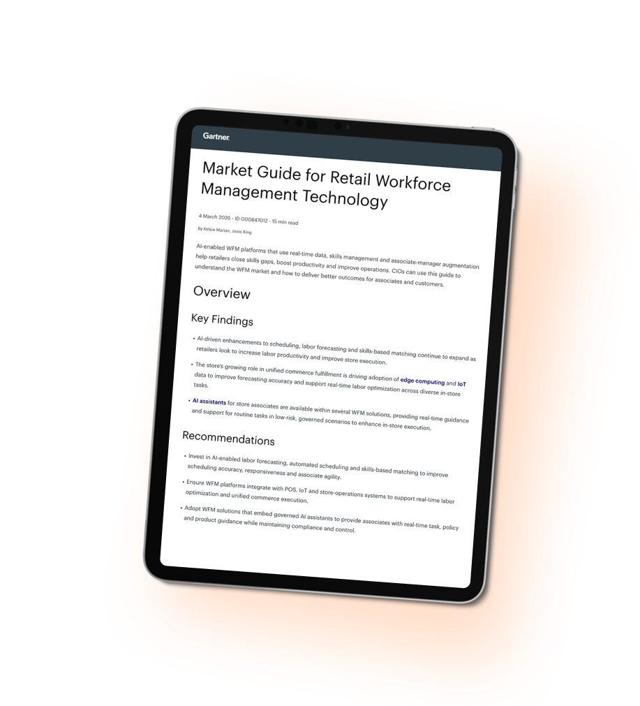 2026 Gartner® Market Guide for Retail Workforce Management Technology