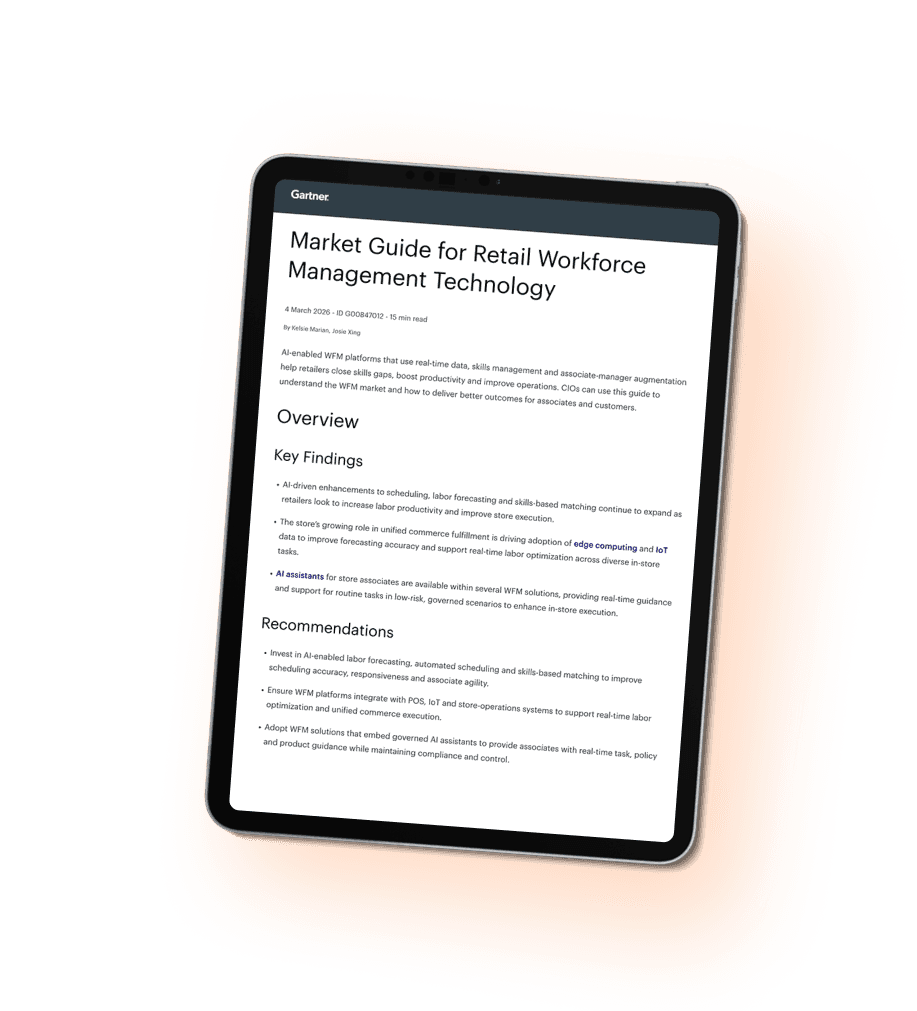2026 Gartner® Market Guide for Retail Workforce Management Technology