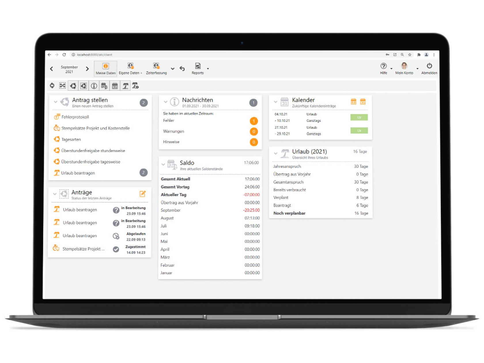 Screen ATC Self Service Produkte