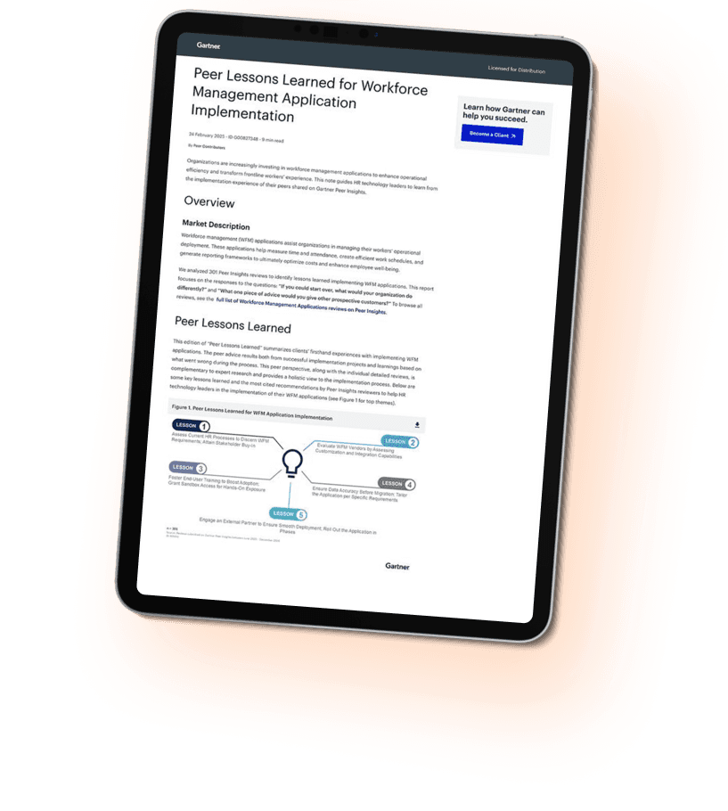 Peer Lessons Learned for Workforce Management Application Implementation